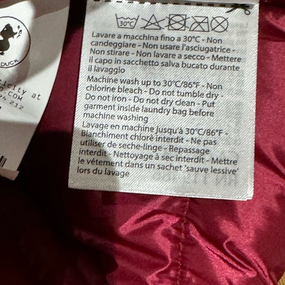 Save the Duck Sz M Jacket Ultra Light Puffer Coat Red Cozy Vegan Classic New - Picture 7 of 9